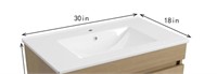 Omgo 30" Wall Mounted Bathroom Vanity With White