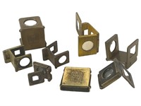8 Vintage Brass Folding Magnifying Glasses