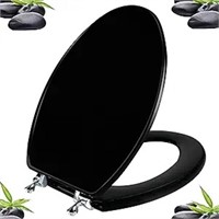 Black Elongated Toilet Seat Natural Wood Toilet