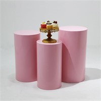 Set Of 3 Spandex Cylinder Pedestal Stands
