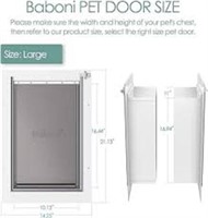 Baboni 3-flap Pet Door For Wall, Steel Frame And
