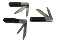 3 Vintage Barlow Pocket Knives