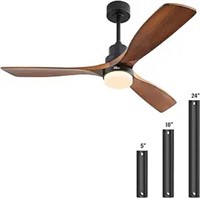 Sofucor 52 Inch Wood Ceiling Fan With Lights