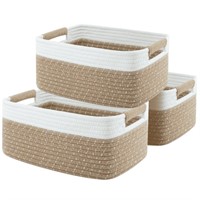 Cherishgard 3pc Cotton Laundry Basket  Storage  Wo