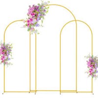 Asee'm Arch Backdrop Stand Set Of 3 Gold Metal