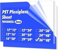 Art3d (2 Pack) 1/8" Thick Plexiglass Sheets -