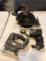 Black and Decker Drill, Circular Saw and Jig Saw,