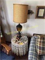End Table w/Lamp & Contents