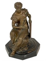 Art Nouveau Bronze Lady Statue