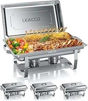 Leacco Chafing Dishes Buffet Set, 4 Pack 8qt