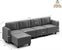 Ayeasy 113'' Modular Sofa, Living Room L Shaped