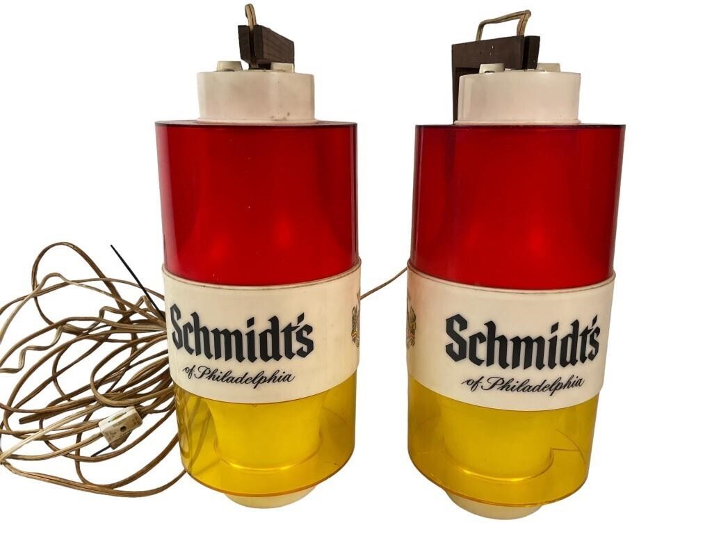 2 Schmidts Beer Sconces / Illuminated Wall Sconces