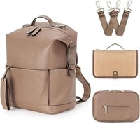 Minsong Diaper Bag Backpack, Waterproof Leather