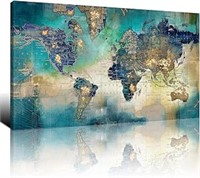 Large World Map Canvas Prints Wall Art For Living