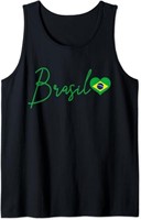 Brasil Heart Pride Brazil Brasilian Flag Tank Top