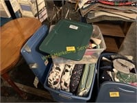 2 Plastic Totes, Pillows, Womens Shoes