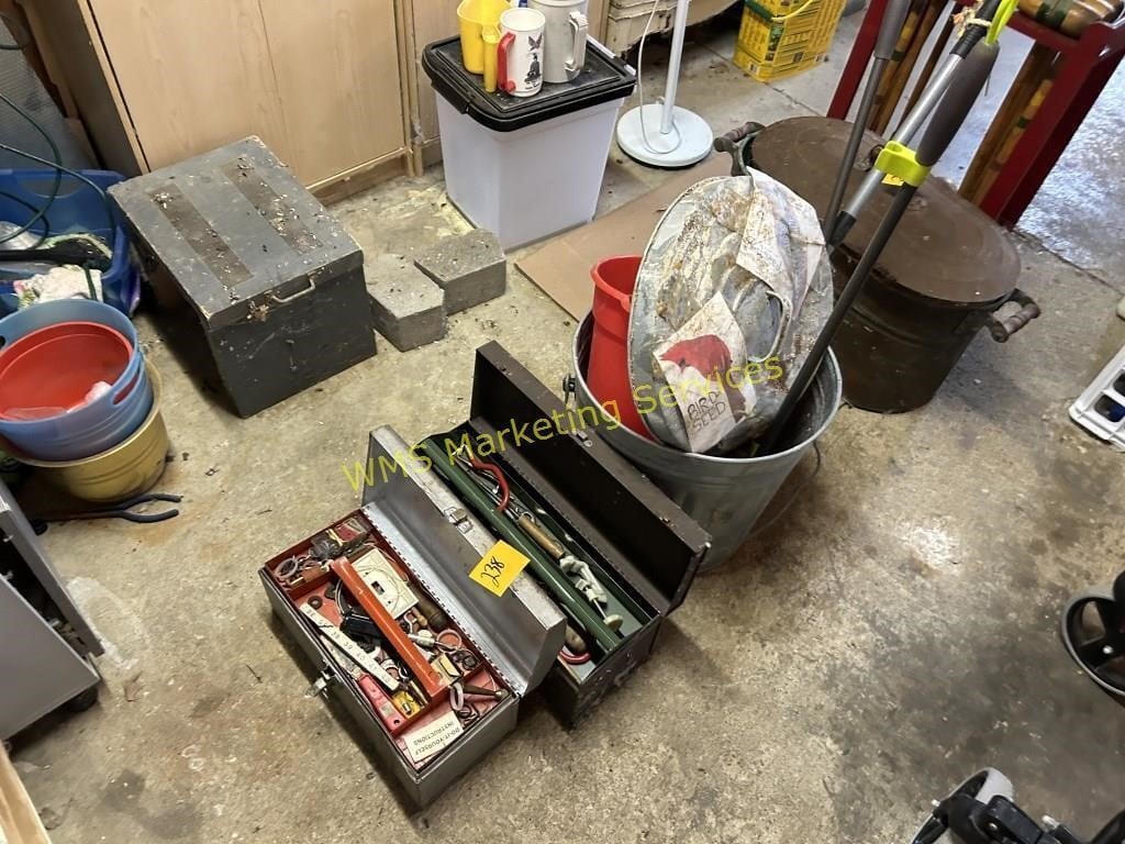 2 Tool Boxes & Contents, Trash Can
