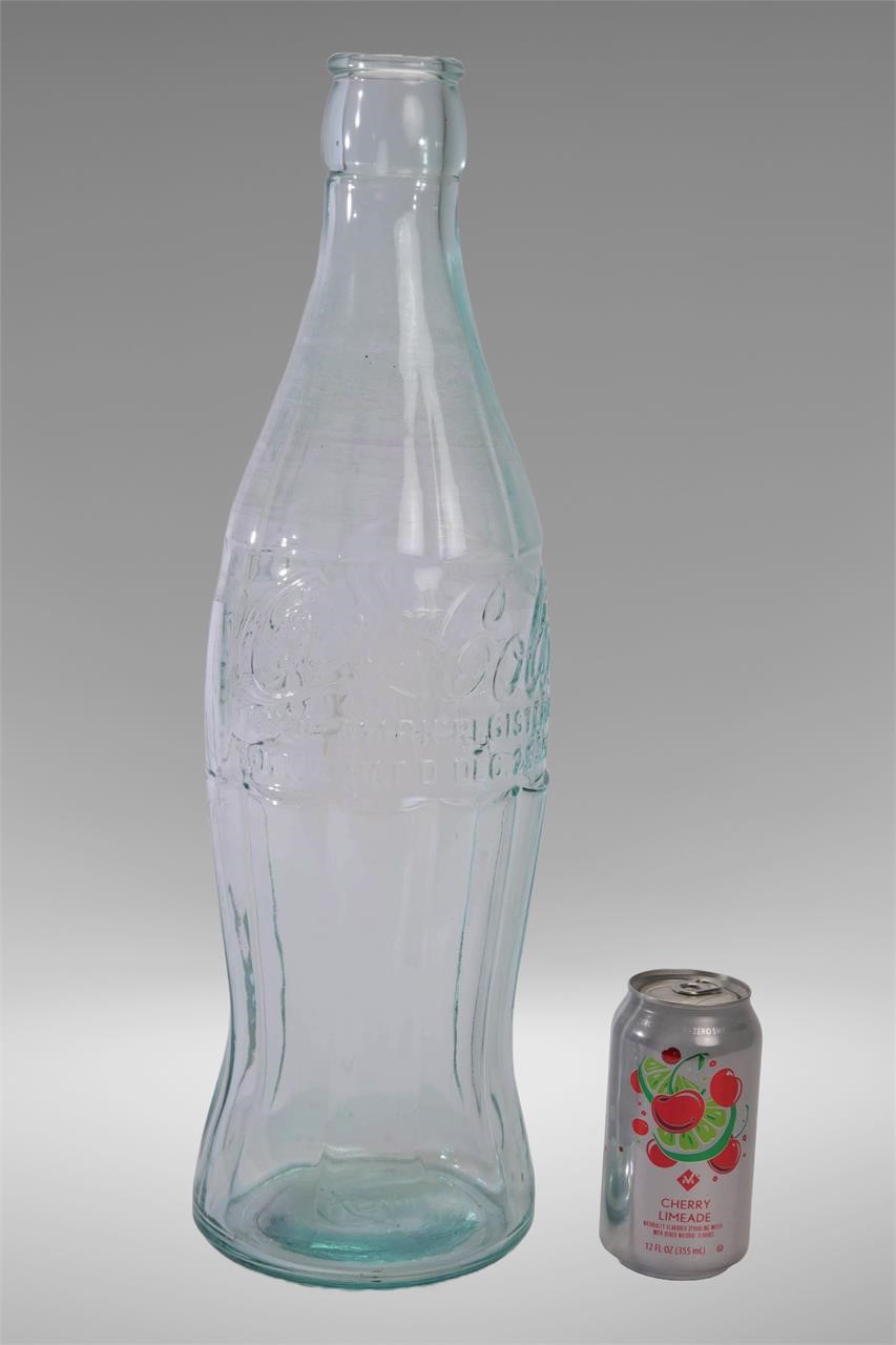 LARGE 21" TALL GLASS COCA-COLA BOTTLE 1923