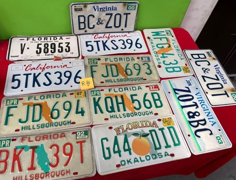 11 - MIXED LOT OF LICENSE PLATES (R44)