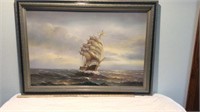 Oil Painting of Ship by Fobis 40" by 30”