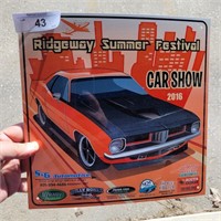 2016 RIDGEWAY  SUMMER CAR SHOW SIGN - ALUMINUM