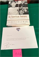 N - SIGNED JERRY COLEMAN "AN AMERICAN JOURNEY"