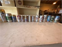 Assorted vintage beer cans