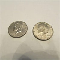 2 Eisenhower half dollars