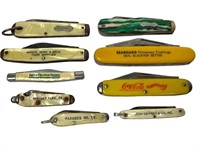 9 Vintage Advertising Pocket Knives