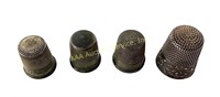 (4) sterling thimbles 13 grams