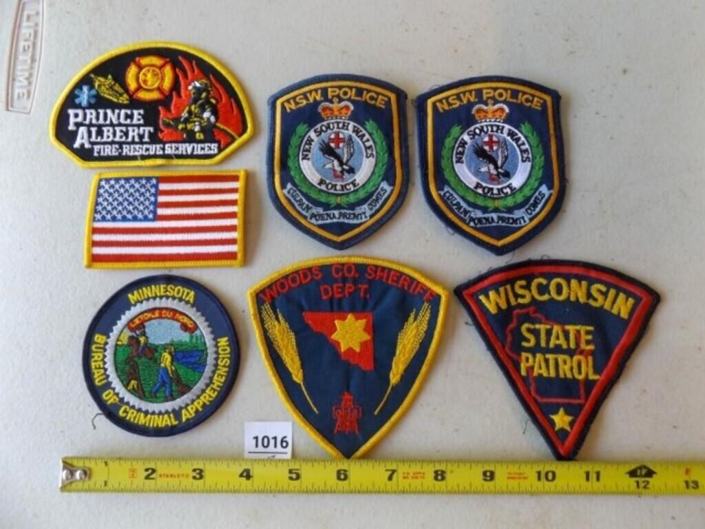 7 cloth patches, State Patrol, Police