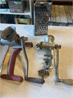Vintage Universal meat grinders and cheese grater