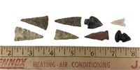 (8) arrowheads. Length of longest 1-3/8 inches