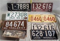 APPROX 10 ASSORTED LICENSE PLATES