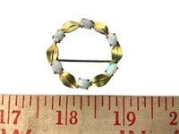 Krementz gold plated pin with 6 real opal