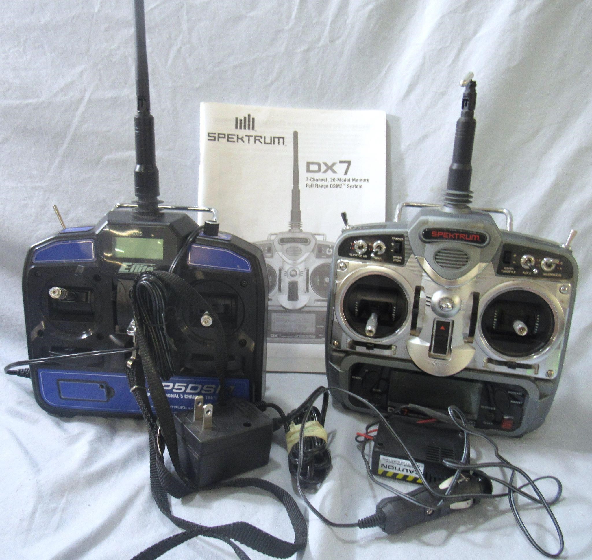 2 E-FLITE AND SPEKTRUM TRANSMITTERS