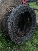 5 Big 4' Rolls of 4pt Barb Wire - used