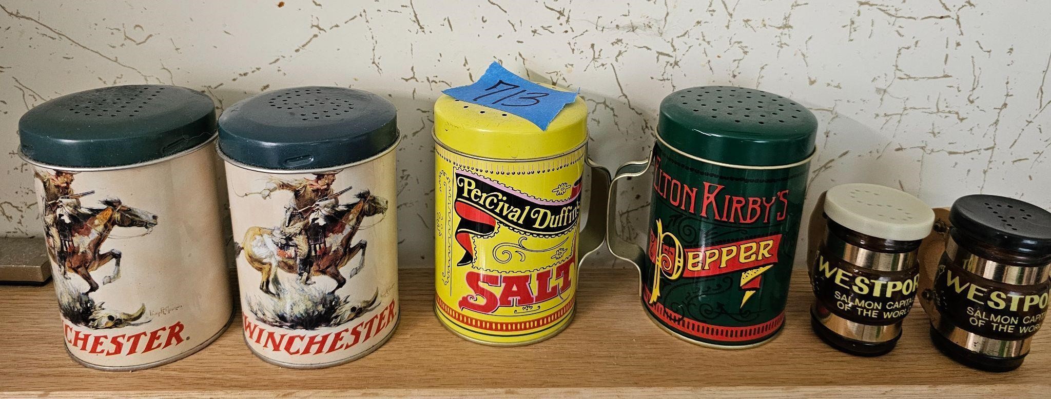 Tin Salt and Pepper Shakers (4)