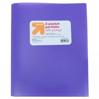 2 Pocket Plastic Folder With Prongs - Up & Up