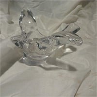 House Lead Crystal Flying Bird Dove Bowl Candy.