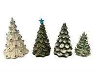 4 Ceramic Christmas Trees