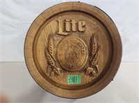 MILLER LITE BEER WALL DISPLAY-SIMULATED BARREL END