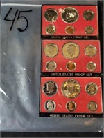 1974-S, 1976-S 1977-S UNITED STATES PROOF SETS