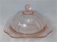 Antique Mayfair Pink Depression Glass Square And