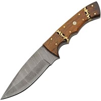 Damascus Rodeo Hunter Wood Fixed Blade