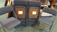 Blue Folding Card Table w/ 4 Matching Chairs