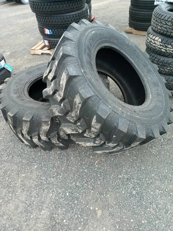 (2) 19L-24 12Ply Marcher Backhoe Tires