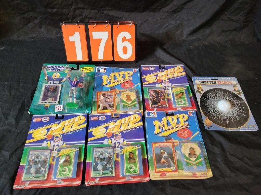 VARIOUS SPORTS CARDS & FIGURES