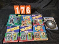 VARIOUS SPORTS CARDS & FIGURES