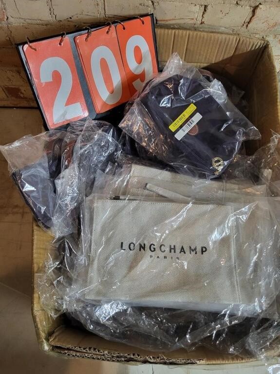 LARGE BOX VARIETY OF LONG CHAMP HAND BAGS ALL NEW